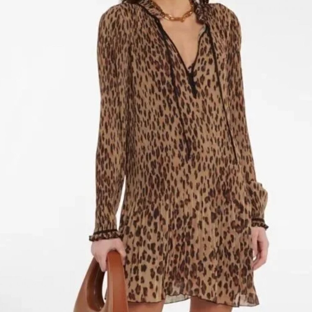 NWOT Veronica Beard Luvie Leopard Print Mini Dress - Size 6